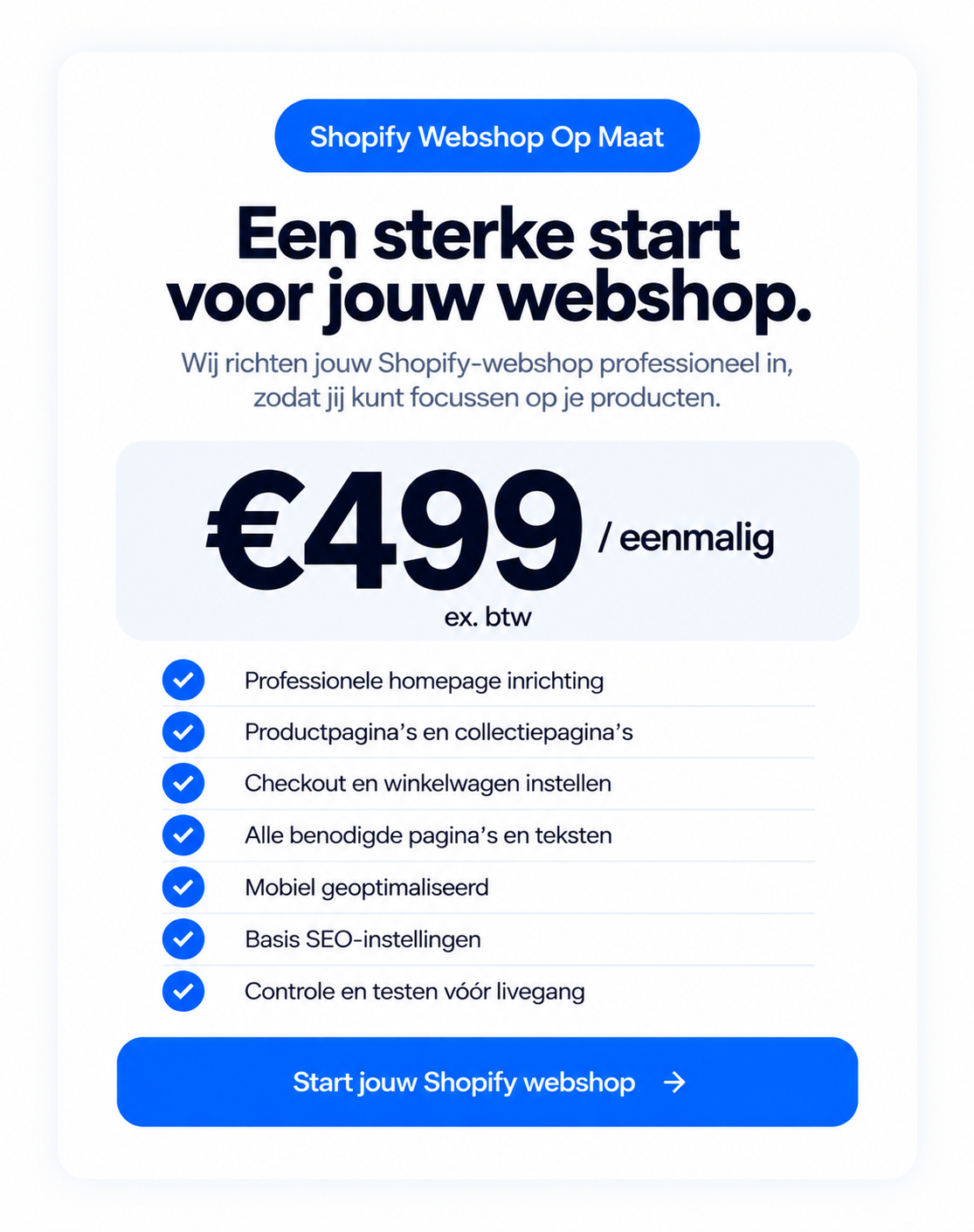 Shopify Webshop Op Maat