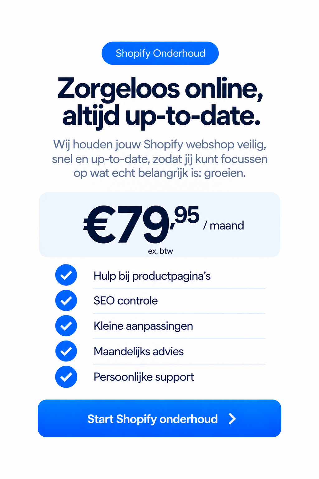 Shopify Onderhoud