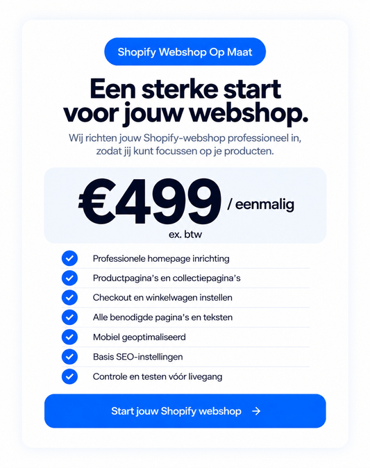 Shopify Webshop Op Maat